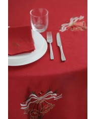 Tovaglia Natale TONDA ricamata con tovaglioli art. 1123