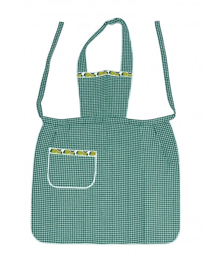 Grembiule con pettorina 100% cotone - MADE IN ITALY - art. Alberica Pettorina