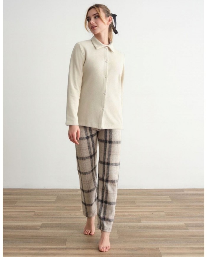 Pigiama donna in caldo punto milano Pepenero art. P9207 MADE IN ITALY