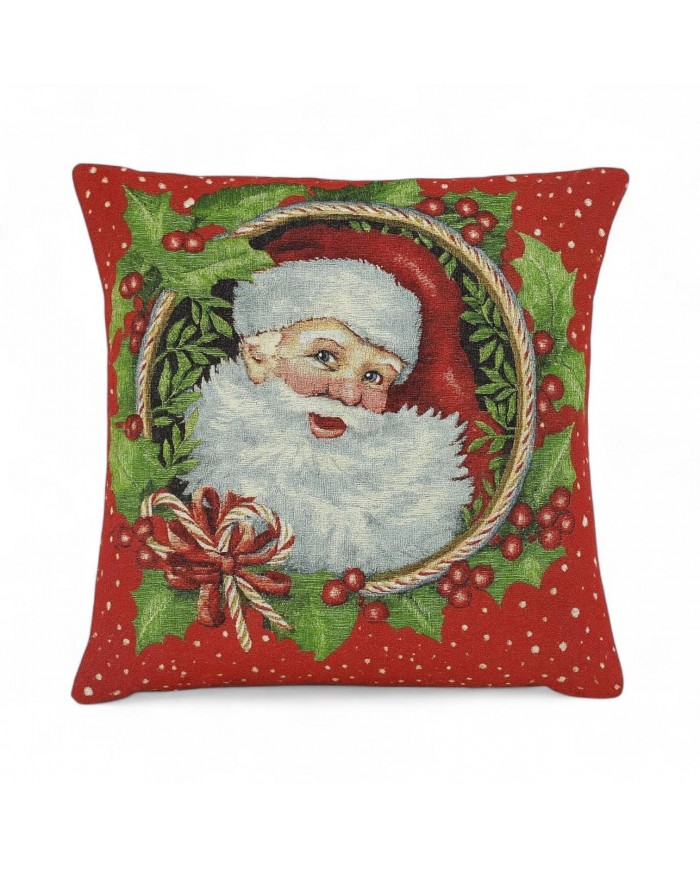 Cuscino arredo Natale in gobelin 45x45 Vingi ricami Santa Claus