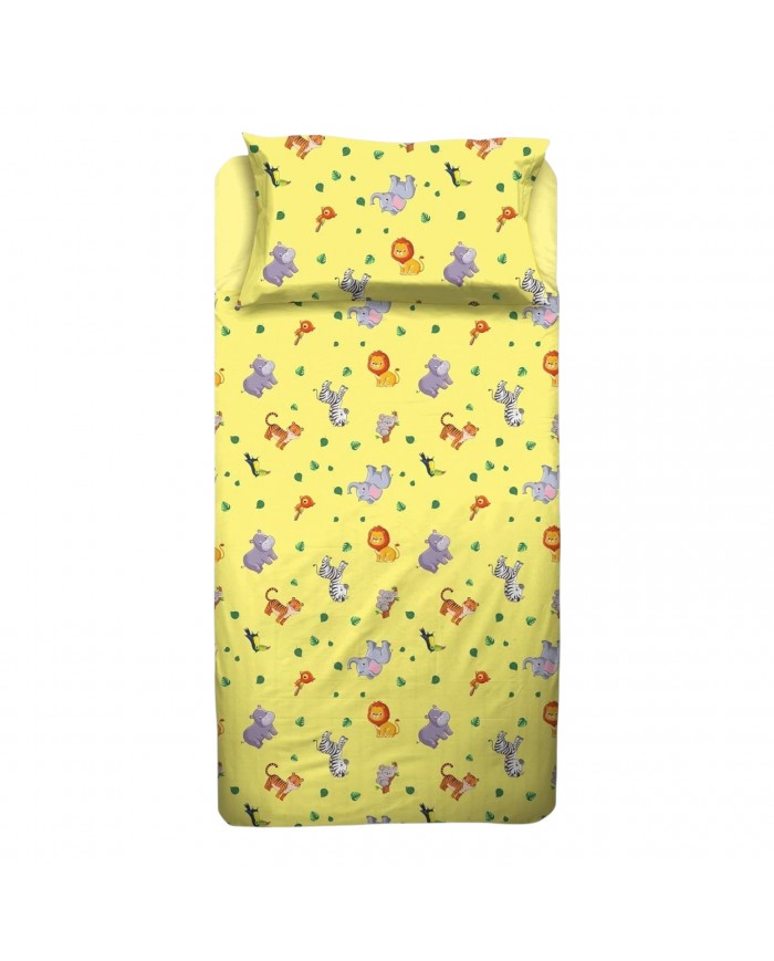 Completo lenzuola letto singolo 100% cotone Jungle