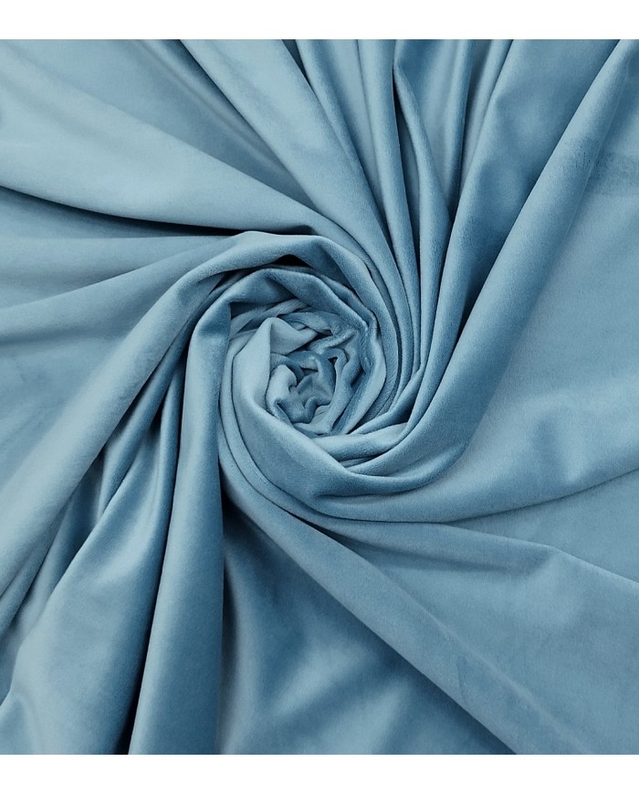 Velluto al metro altezza 300cm colore Avio