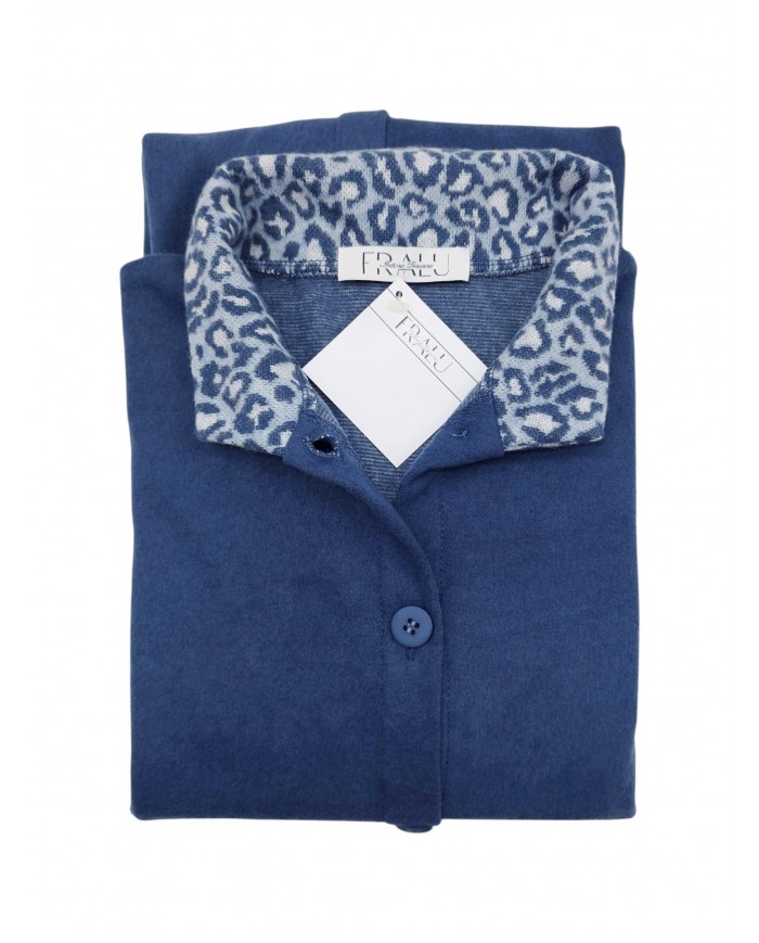 Vestaglia donna in caldo punto milano collo alto Fralu Serena - MADE IN ITALY