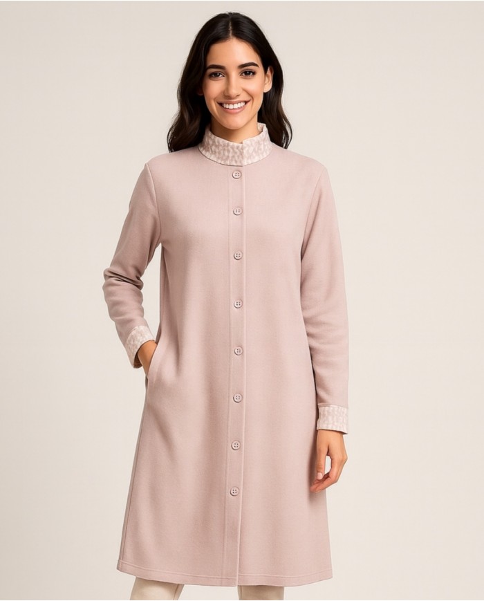 Vestaglia donna in caldo punto milano collo alto Fralu Serena - MADE IN ITALY
