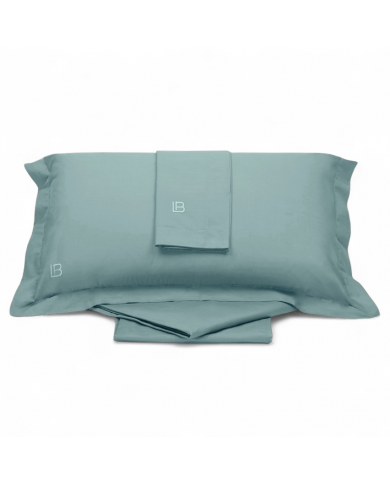 Completo lenzuola letto singolo in percalle di cotone tinta unita Laura Biagiotti