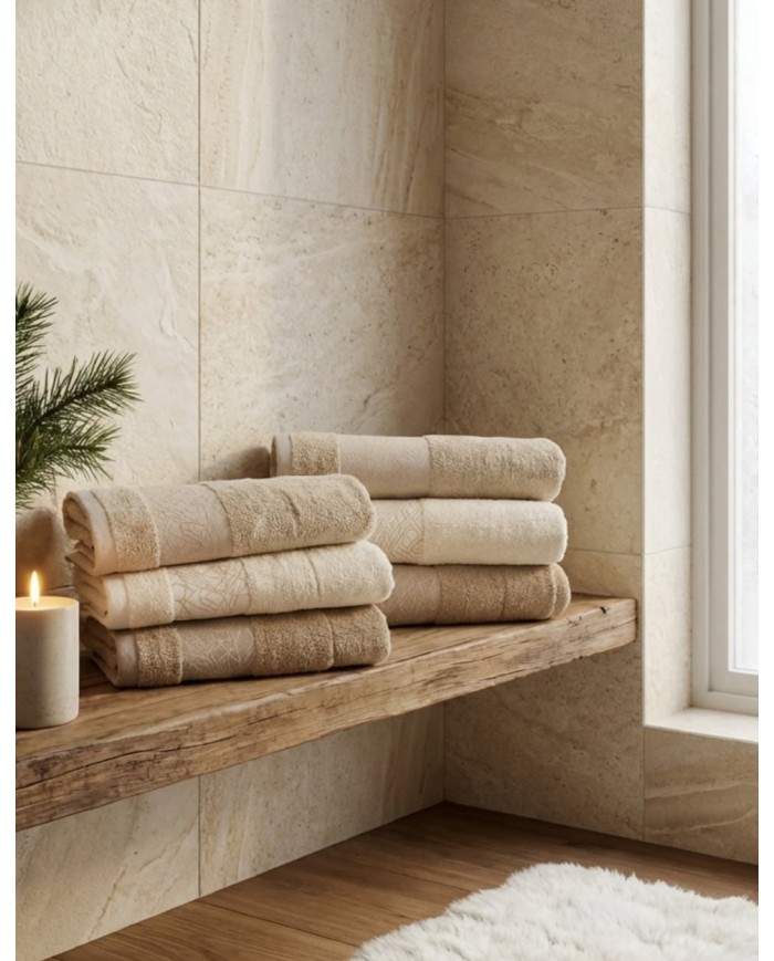 Set asciugamani spugna cotone 3+3 Neith Flavia