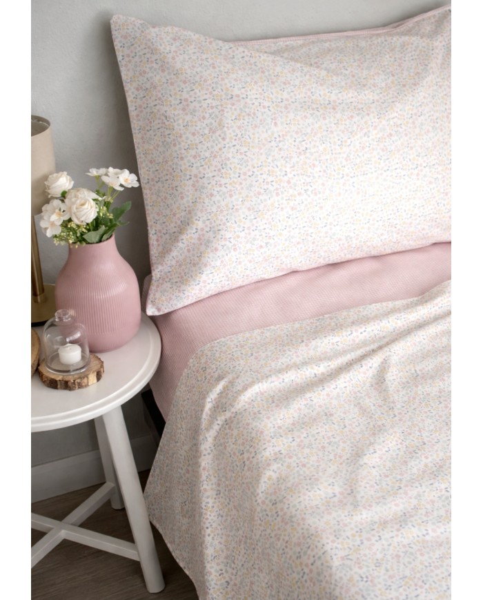 Completo lenzuola letto singolo in percalle 100% cotone Maestri Cotonieri Matilde