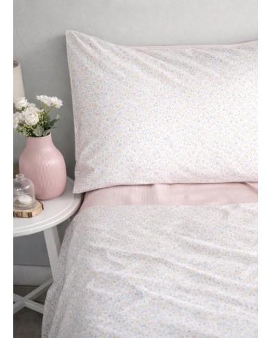 Completo lenzuola letto singolo in percalle 100% cotone Maestri Cotonieri Matilde