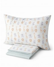 Completo lenzuola letto singolo in percalle 100% cotone Maestri Cotonieri Simba