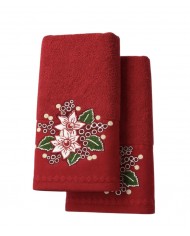 Set asciugamano viso + ospite Natale Stella Xmas di Vingi Ricami