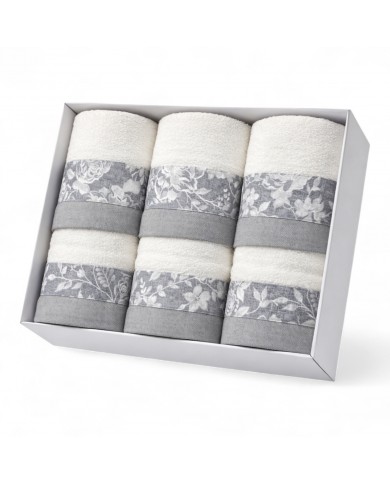 Set 3 coppie di asciugamani viso + ospite spugna 100% cotone Flavia assortito