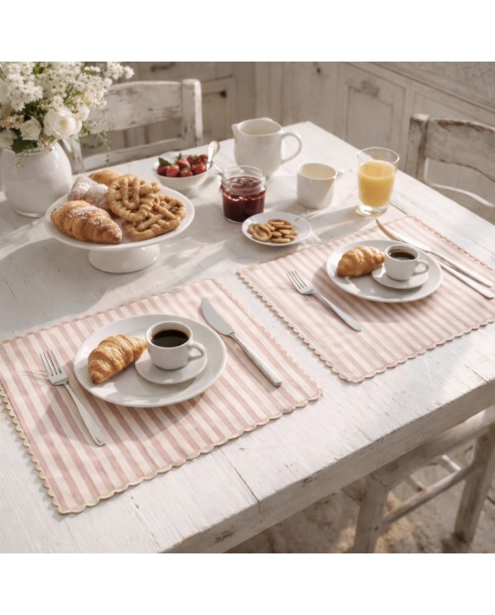 Set 2 tovagliette colazione 100% cotone doubleface Maestri Cotonieri art. Portofino