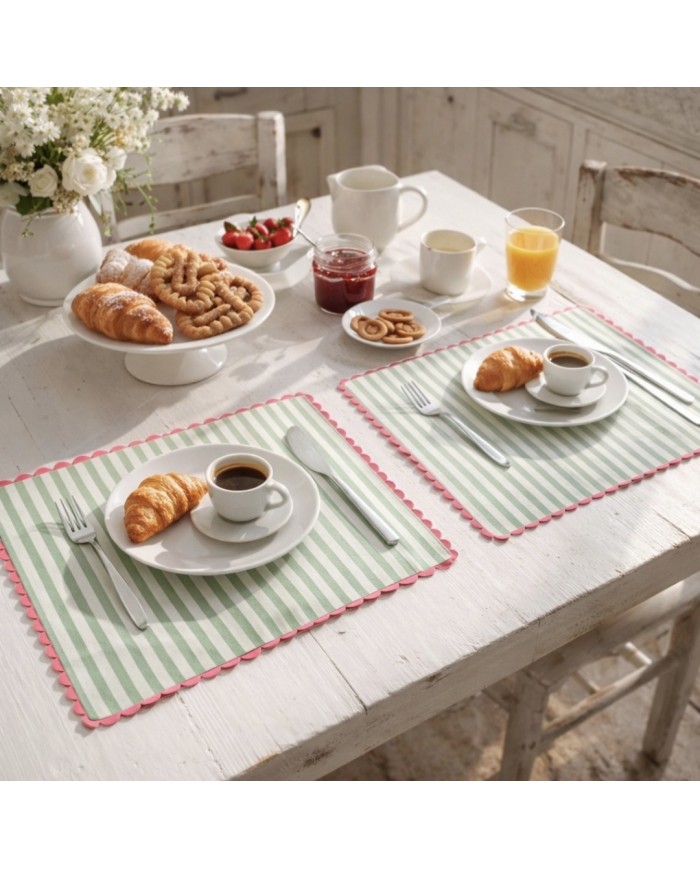 Set 2 tovagliette colazione 100% cotone doubleface Maestri Cotonieri art. Portofino