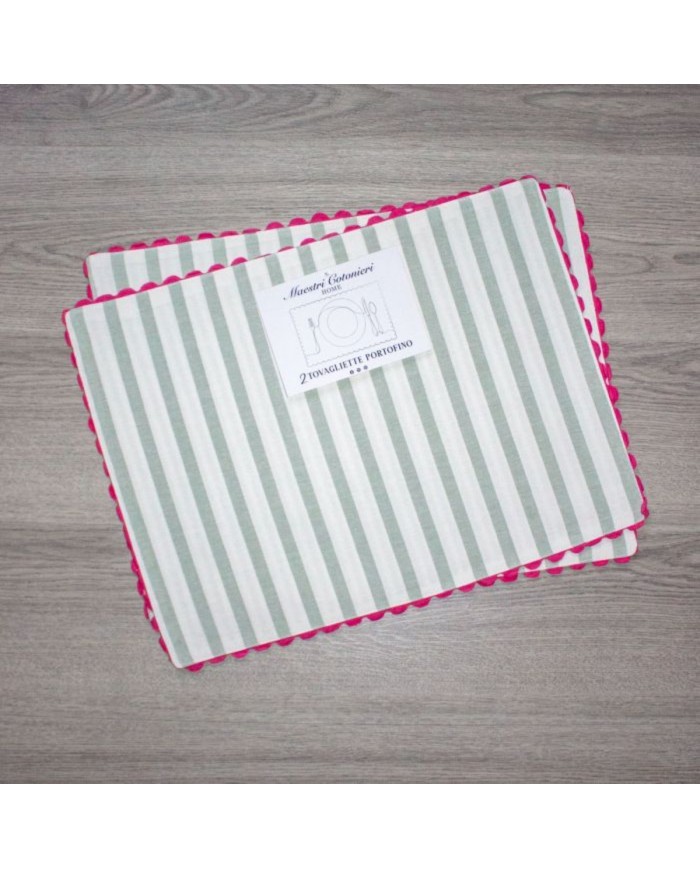 Set 2 tovagliette colazione 100% cotone doubleface Maestri Cotonieri art. Portofino