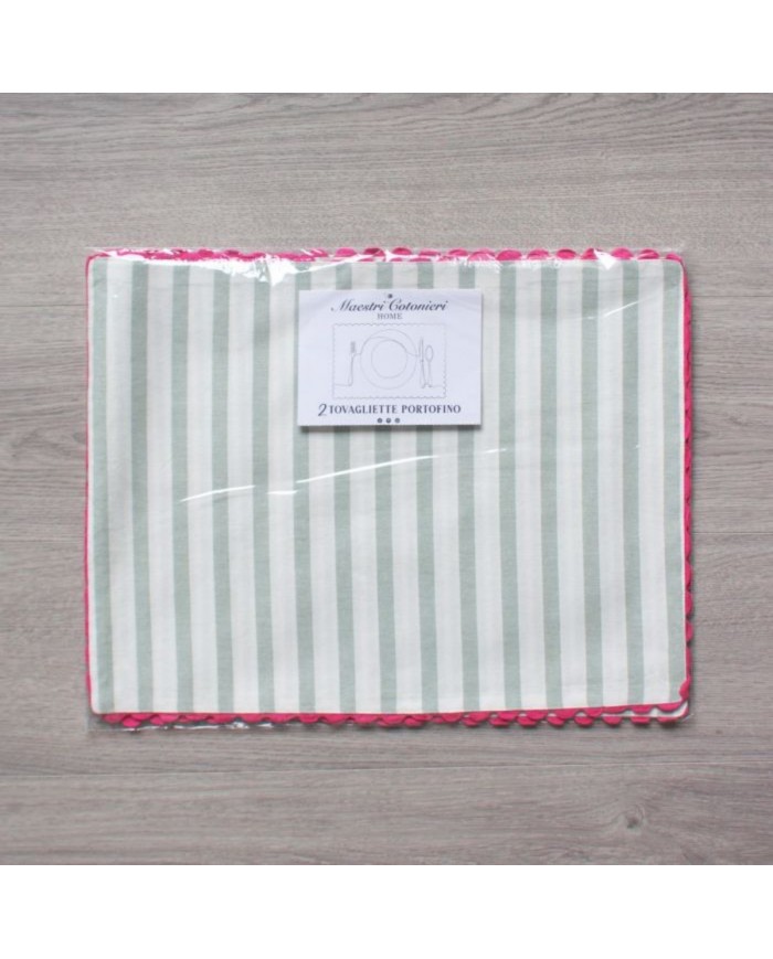 Set 2 tovagliette colazione 100% cotone doubleface Maestri Cotonieri art. Portofino