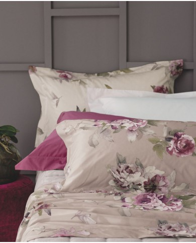 Completo Lenzuola matrimoniale in percalle di puro cotone Hillary Dondi