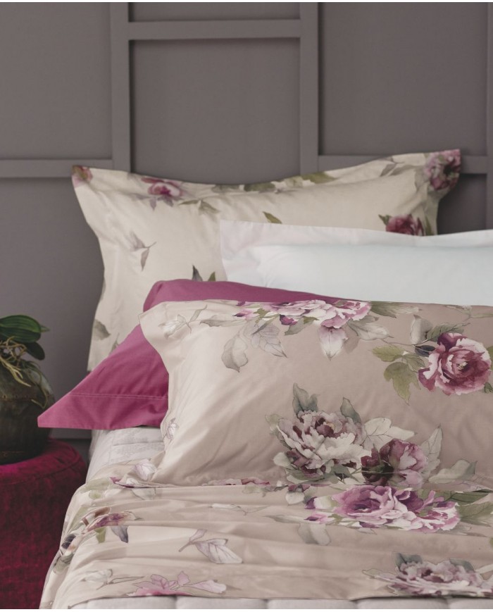 Completo Lenzuola matrimoniale in percalle di puro cotone Hillary Dondi