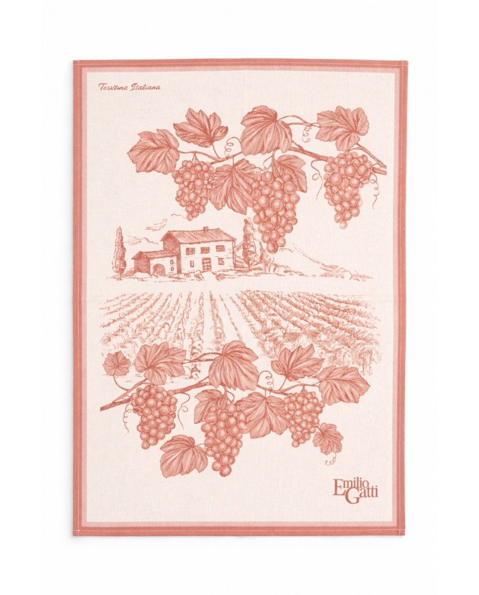 Set di 3 Strofinacci in 100% cotone Emilio Gatti art. vigneto - MADE IN ITALY