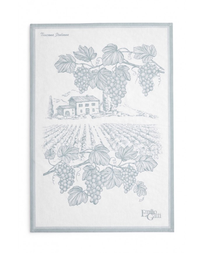 Set di 3 Strofinacci in 100% cotone Emilio Gatti art. vigneto - MADE IN ITALY