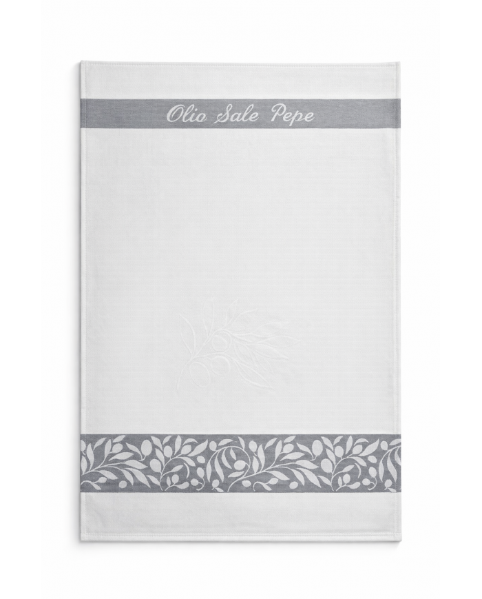Set di 3 Strofinacci in 100% cotone Emilio Gatti art. Olio Sale Pepe - MADE IN ITALY