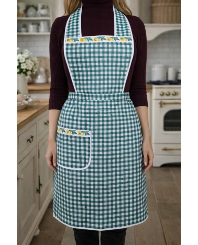 Grembiule con pettorina 100% cotone - MADE IN ITALY - art. Alberica Pettorina