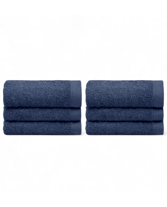 Set di 6 lavette premium in spugna di puro cotone tinta unita