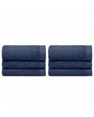 Set di 6 lavette premium in spugna di puro cotone tinta unita