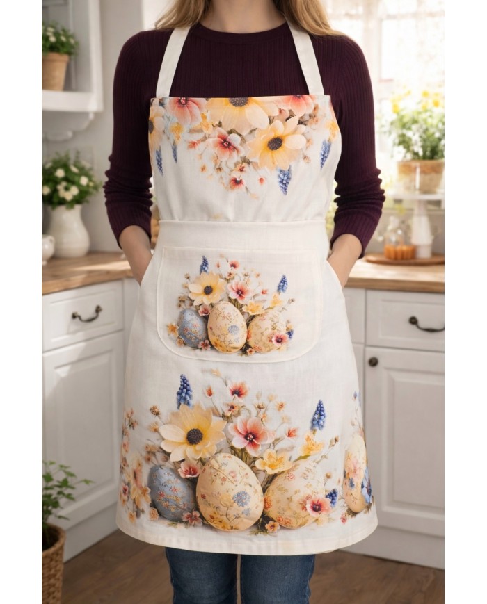Grembiule da cucina Pasqua 100% cotone Vingi dis. 2