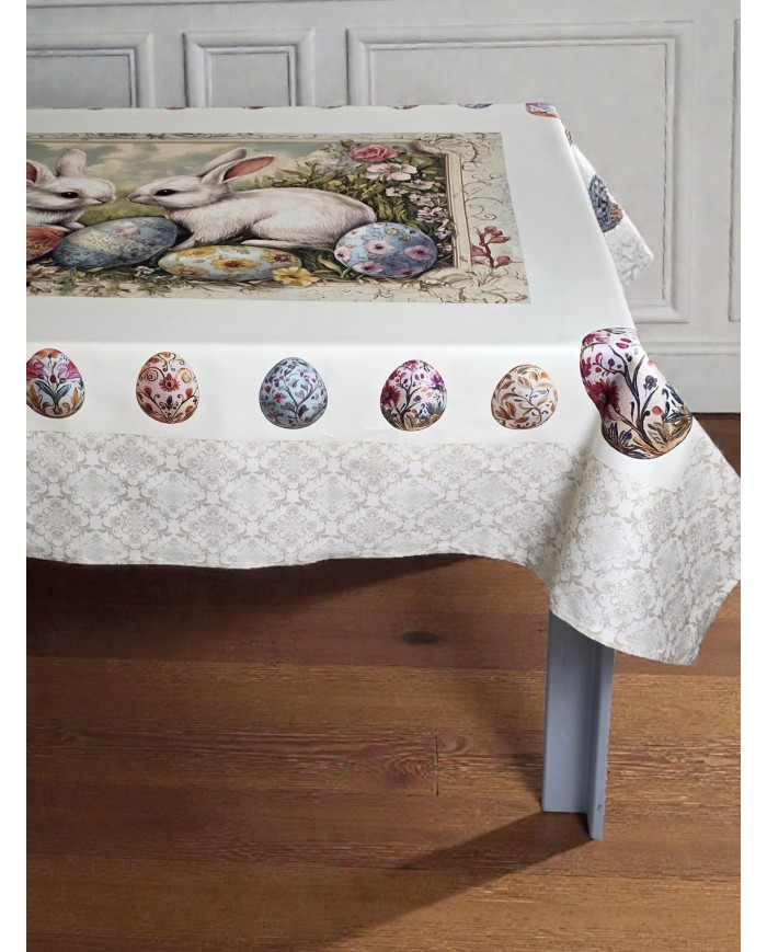 Tovaglia 6 posti Pasqua 100% cotone Vingi dis. 9