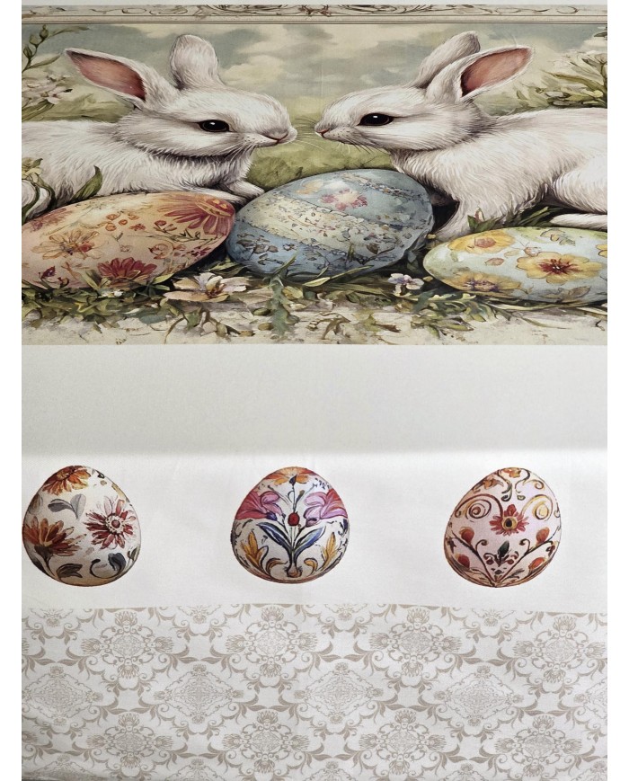Tovaglia 6 posti Pasqua 100% cotone Vingi dis. 9