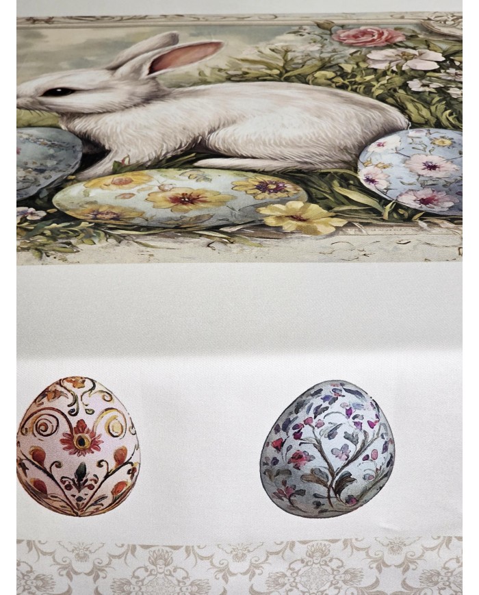 Tovaglia 6 posti Pasqua 100% cotone Vingi dis. 9