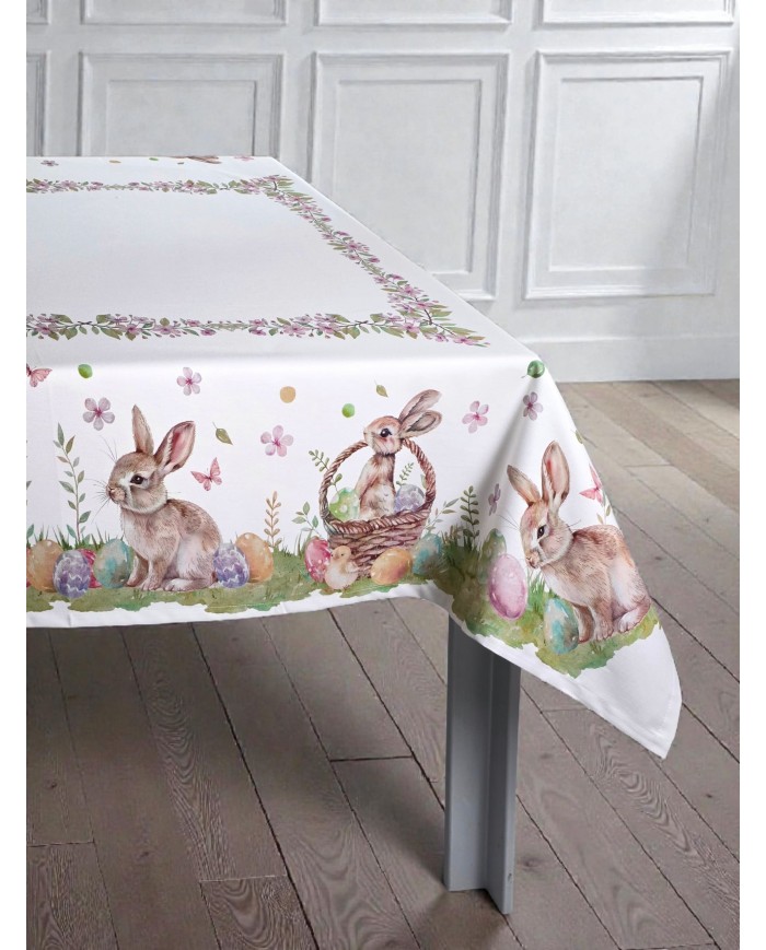 Tovaglia 6 posti Pasqua 100% cotone Vingi dis. 11