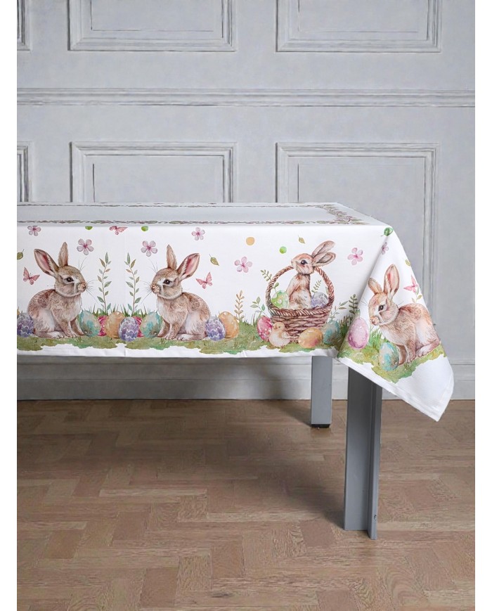 Tovaglia 6 posti Pasqua 100% cotone Vingi dis. 11