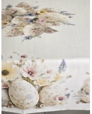 Tovaglia 12 posti Pasqua 100% cotone Vingi dis.2