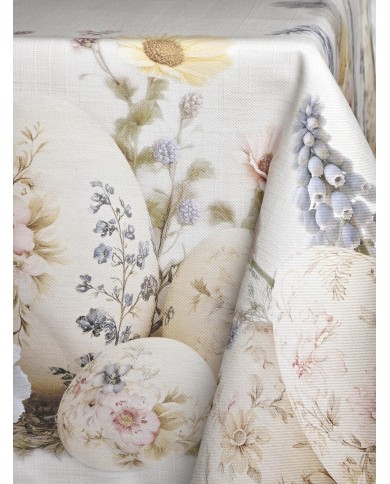 Tovaglia 12 posti Pasqua 100% cotone Vingi dis.2
