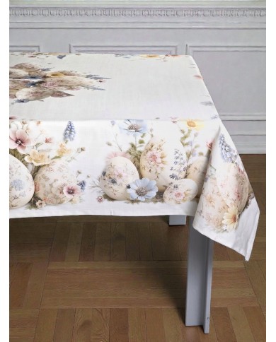 Tovaglia 12 posti Pasqua 100% cotone Vingi dis.2