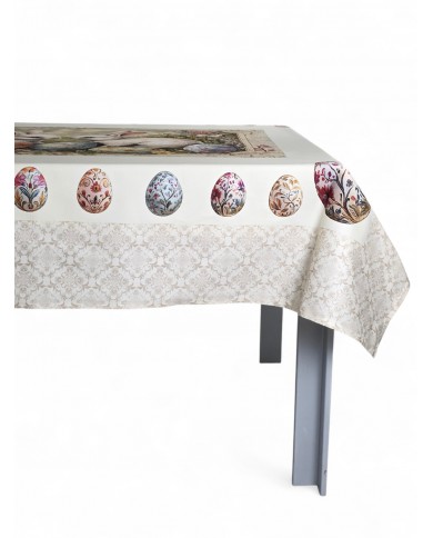 Tovaglia 12 posti Pasqua 100% cotone Vingi dis. 9