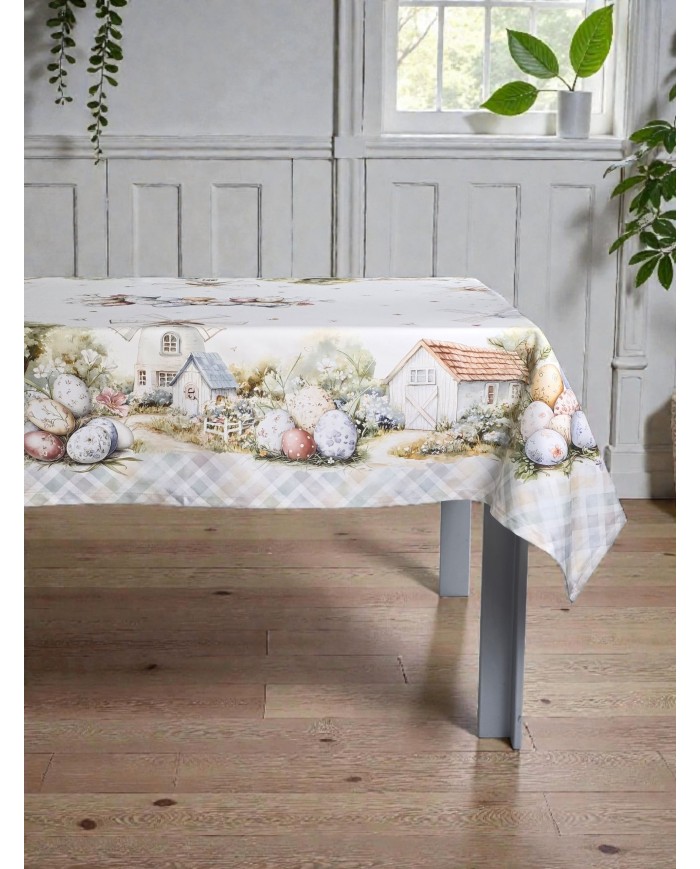 Tovaglia 18 posti Pasqua 100% cotone Vingi dis. 3