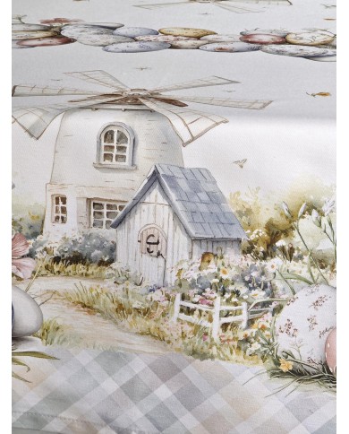 Tovaglia 18 posti Pasqua 100% cotone Vingi dis. 3