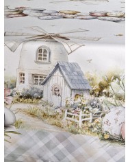 Tovaglia 18 posti Pasqua 100% cotone Vingi dis. 3