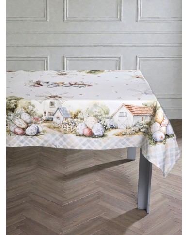 Tovaglia 18 posti Pasqua 100% cotone Vingi dis. 3