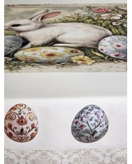 Tovaglia 18 posti Pasqua 100% cotone Vingi dis. 9