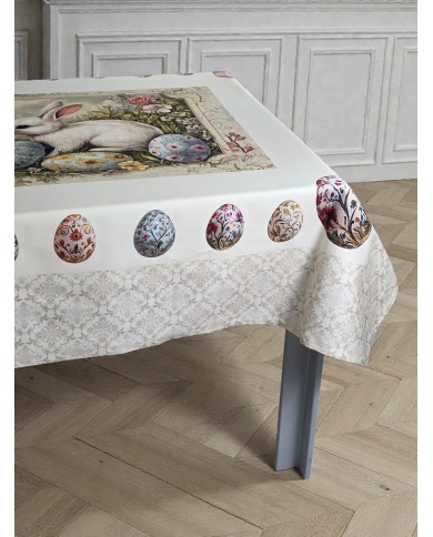 Tovaglia 18 posti Pasqua 100% cotone Vingi dis. 9