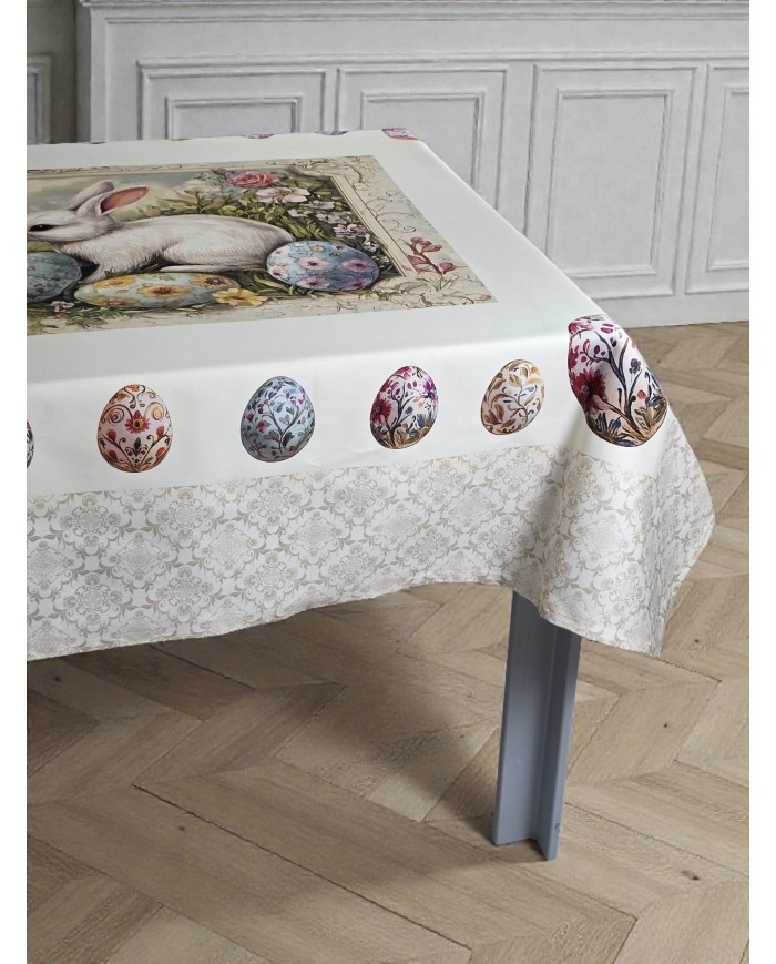 Tovaglia 18 posti Pasqua 100% cotone Vingi dis. 9