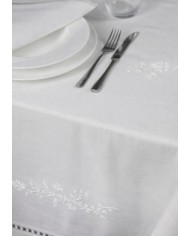 Servizio da tavola ricamato 12 posti tovaglia + tovaglioli art. 2334