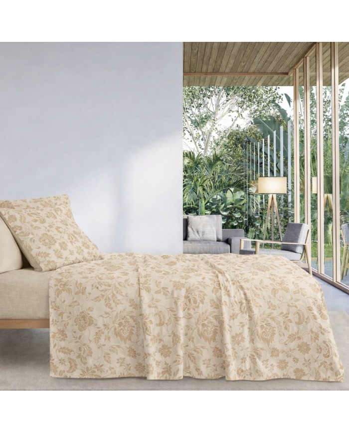 Completo lenzuola matrimoniale 100% cotone Eden