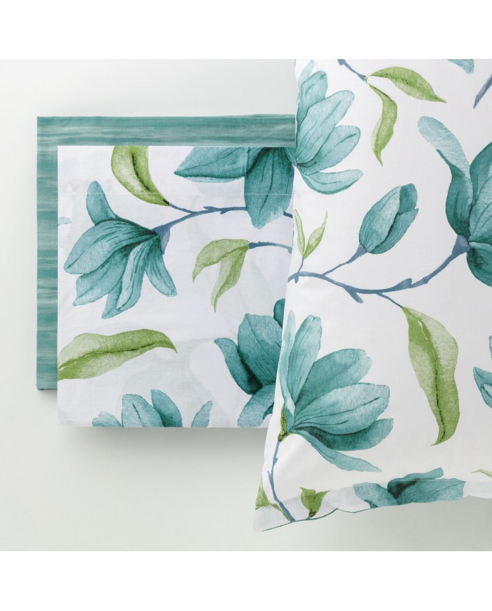 Completo lenzuola matrimoniale 100% cotone Magnolia