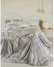 Copriletto matrimoniale in raso operato Keran Battaglia Classico Italiano