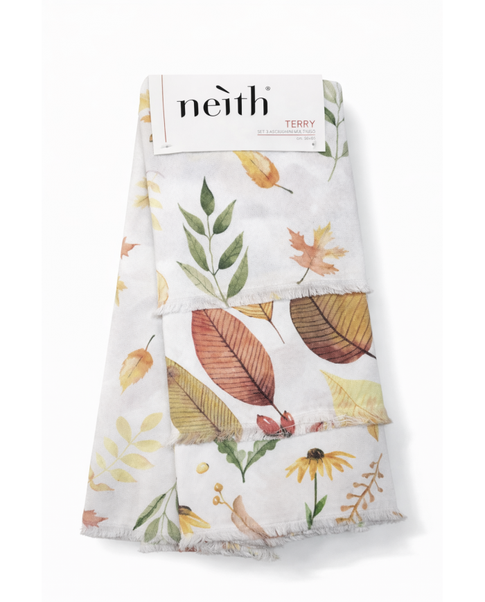 Set di 3 strofinacci in microspugna di cotone Terry Neith dis. 1