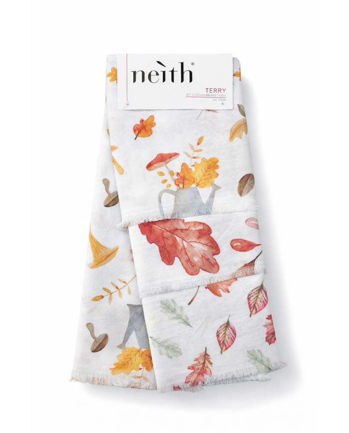 Set di 3 strofinacci in microspugna di cotone Terry Neith dis. 3